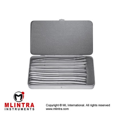 Hegar Uterine Dilators Set of 8 Ref: GY-415-04 to GY-415-18 Without Case Brass - Chrome Plated, Hegar Uterine Dilators Set of 8 Ref: GY-415-04 to GY-415-18 Without Case Brass - Chrome Plated,